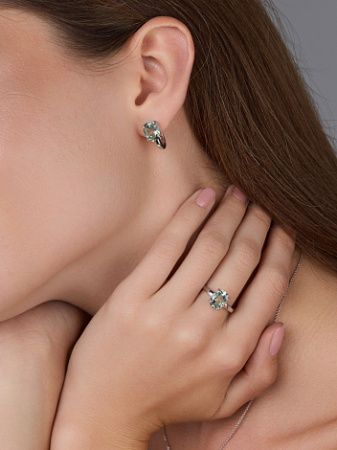 Кольцо из серебра с празиолитом