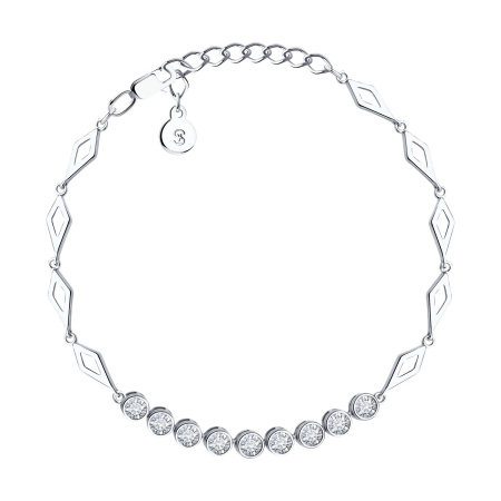 Браслет из серебра с фианитами