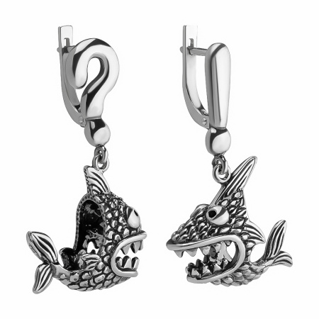 Серьги из серебра «Рыбки»
