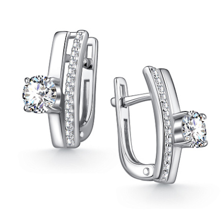 Серебряные серьги с фианитами