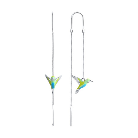 Серьги из серебра с эмалью «Калибри»