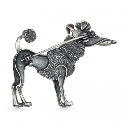Брошь из серебра «Пудель»