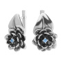 Серьги из серебра с фианитом «Кувшинка»
