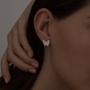 Серьги из серебра с фианитами Бабочка