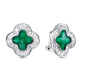 Серьги из серебра 925 пробы с агатом и фианитами