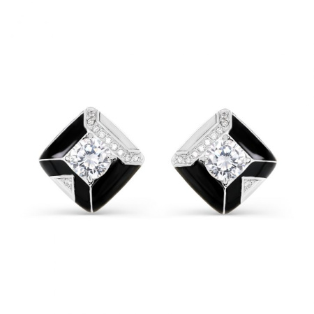 Серебряные серьги с эмалью и фианитами