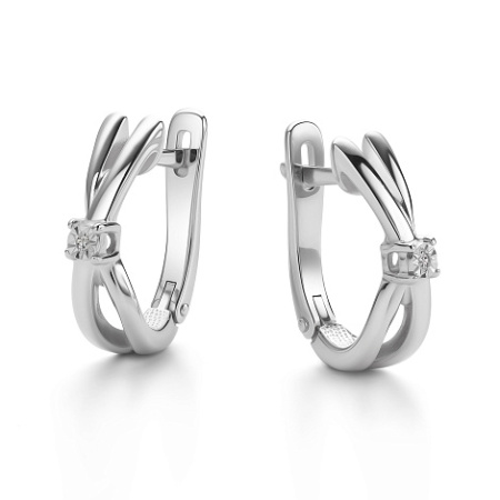 Серебряные серьги с бриллиантами