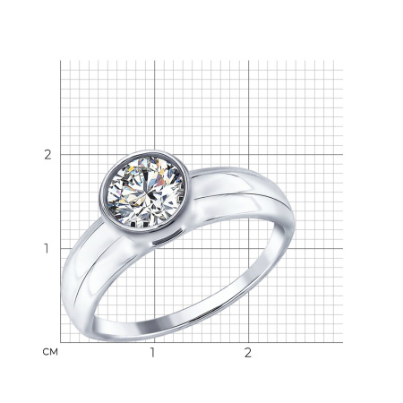 Кольцо из серебра с фианитом