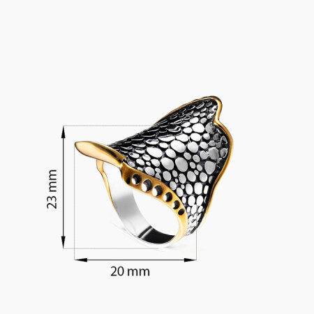 Серебряное кольцо «Крылья Ската»
