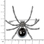 Серебряная брошь «Паук» с гематитом и марказитами Swarovski