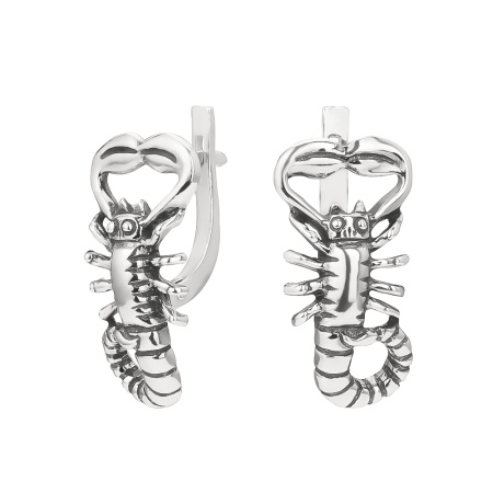 Серьги из серебра «Скорпион»