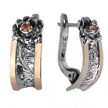 Серебряные серьги с фианитом