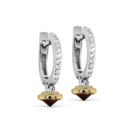 Серьги из серебра с фианитами «Шиповник»