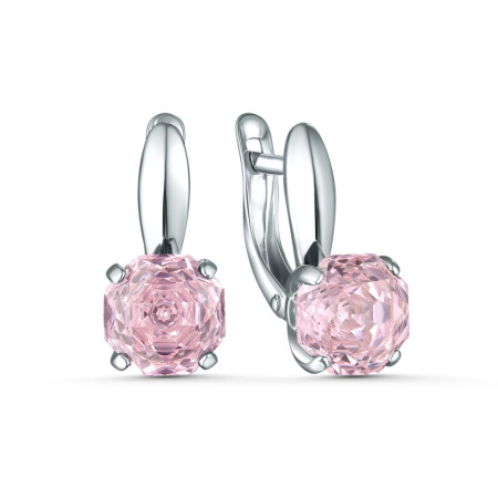 Серьги из серебра с фианитом