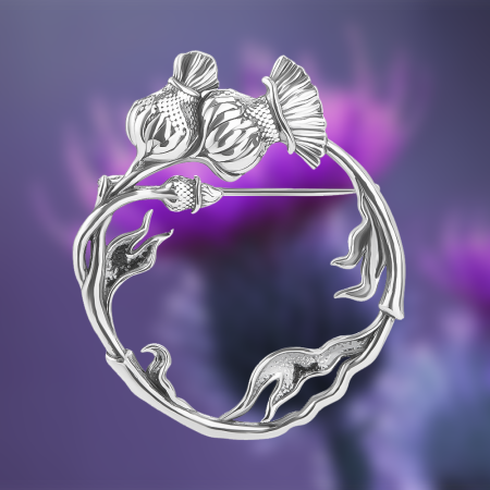 Серебряная брошь «Чертополох»