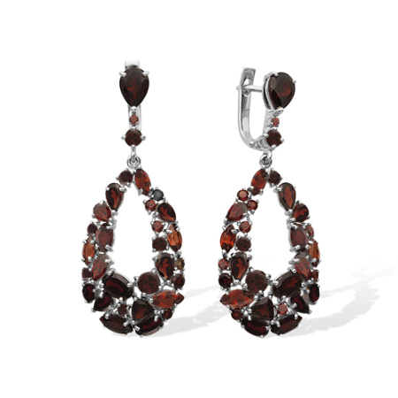 Серьги из серебра с гранатами
