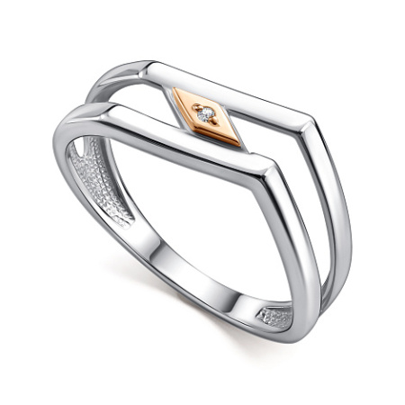 Кольцо из серебра с бриллиантом