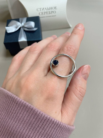 Кольцо из серебра с натуральным сапфиром «ETHNIKA»