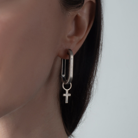 Моносерьга из серебра «Богема»