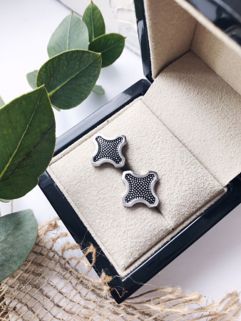 Серебряные запонки с эмалью