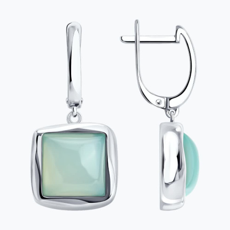 Серьги из серебра с халцедоном