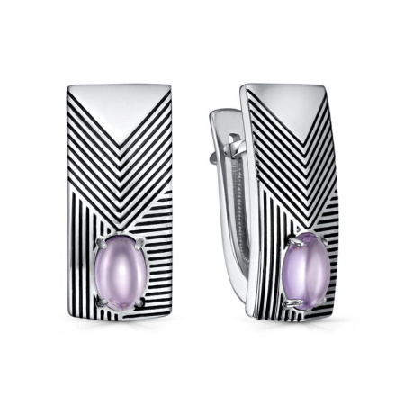 Серьги из серебра с аметистом