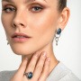 Серьги из серебра с камнем петерсит
