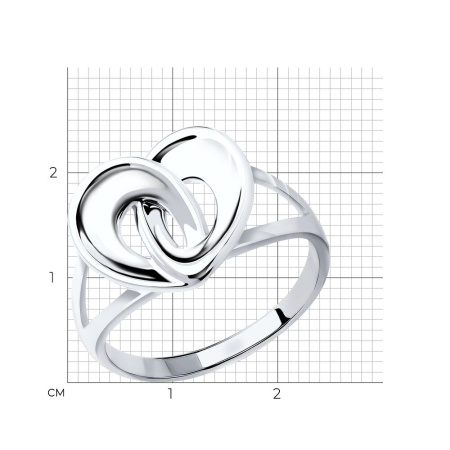 Кольцо из серебра «Сердце»