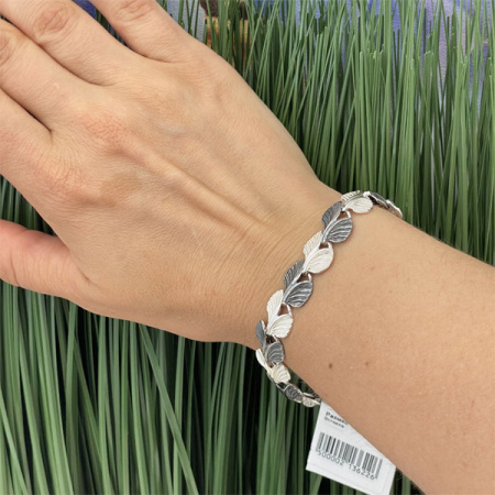 Серебряный браслет «Листья»