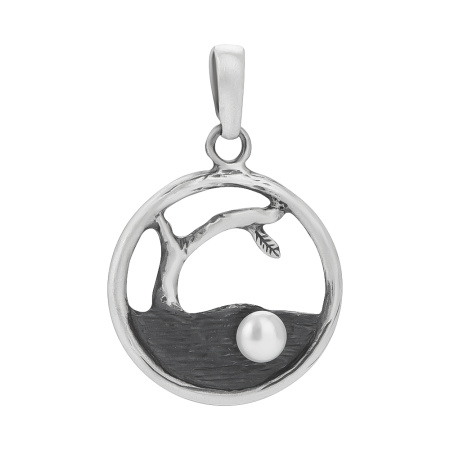 Серебряная подвеска с жемчугом «Дерево»