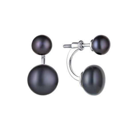 Пусеты из серебра с жемчугом