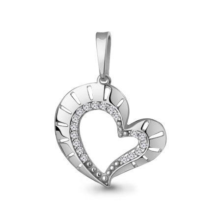 Серебряная подвеска с фианитами «Сердце»