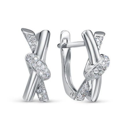 Серьги из серебра с фианитами