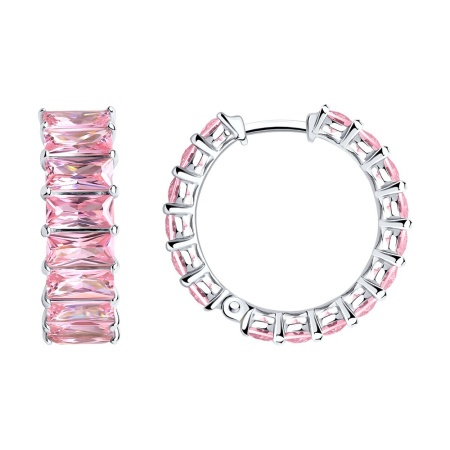 Серьги из серебра с фианитами Sokolov