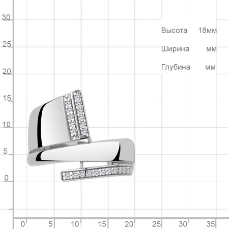 Кольцо из серебра с фианитами