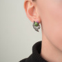 Серьги из серебра «Чертополох» с эмалью