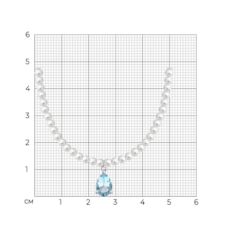 Колье из серебра с жемчугом и топазом