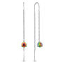 Серьги-продёвки из серебра с кристаллами Swarovski