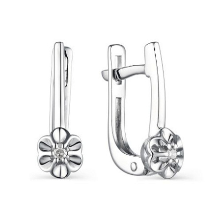Серьги из серебра с бриллиантом