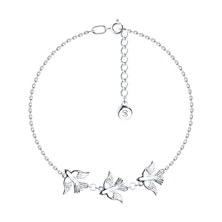 Браслет из серебра «Птички»
