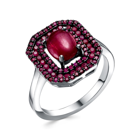 Кольцо из серебра с рубинами