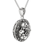 Серебряный кулон на цепи с марказитами Swarovski