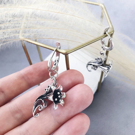 Серебряные серьги «Цветок, Колокольчик»