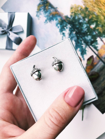 Серьги из серебра «Желудь»