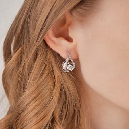 Серебряные серьги с фианитом