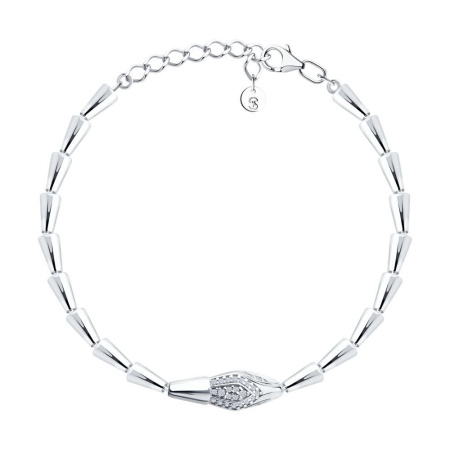 Браслет из серебра с фианитами