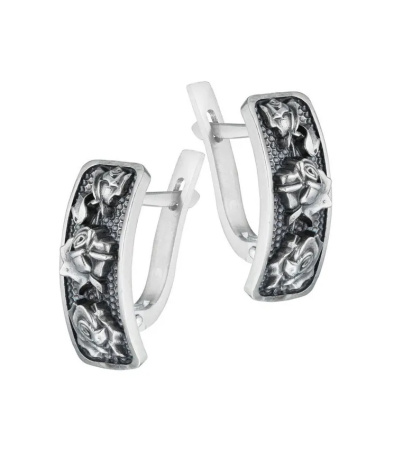 Серебряные серьги «Розы»