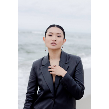 Серьги из серебра с янтарем