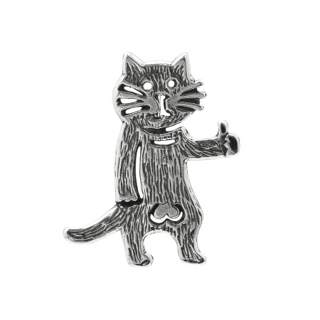 Подвеска из серебра «Кот»