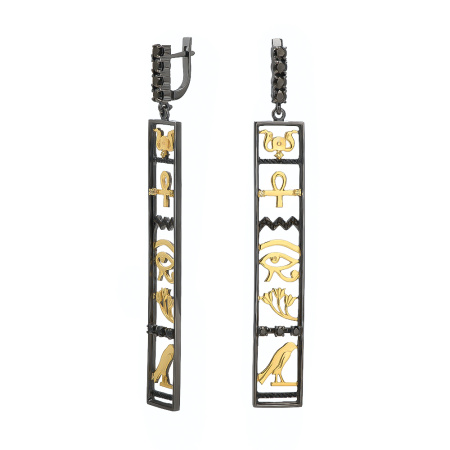 Серебряные серьги с фианитами «Принцесса Египта»